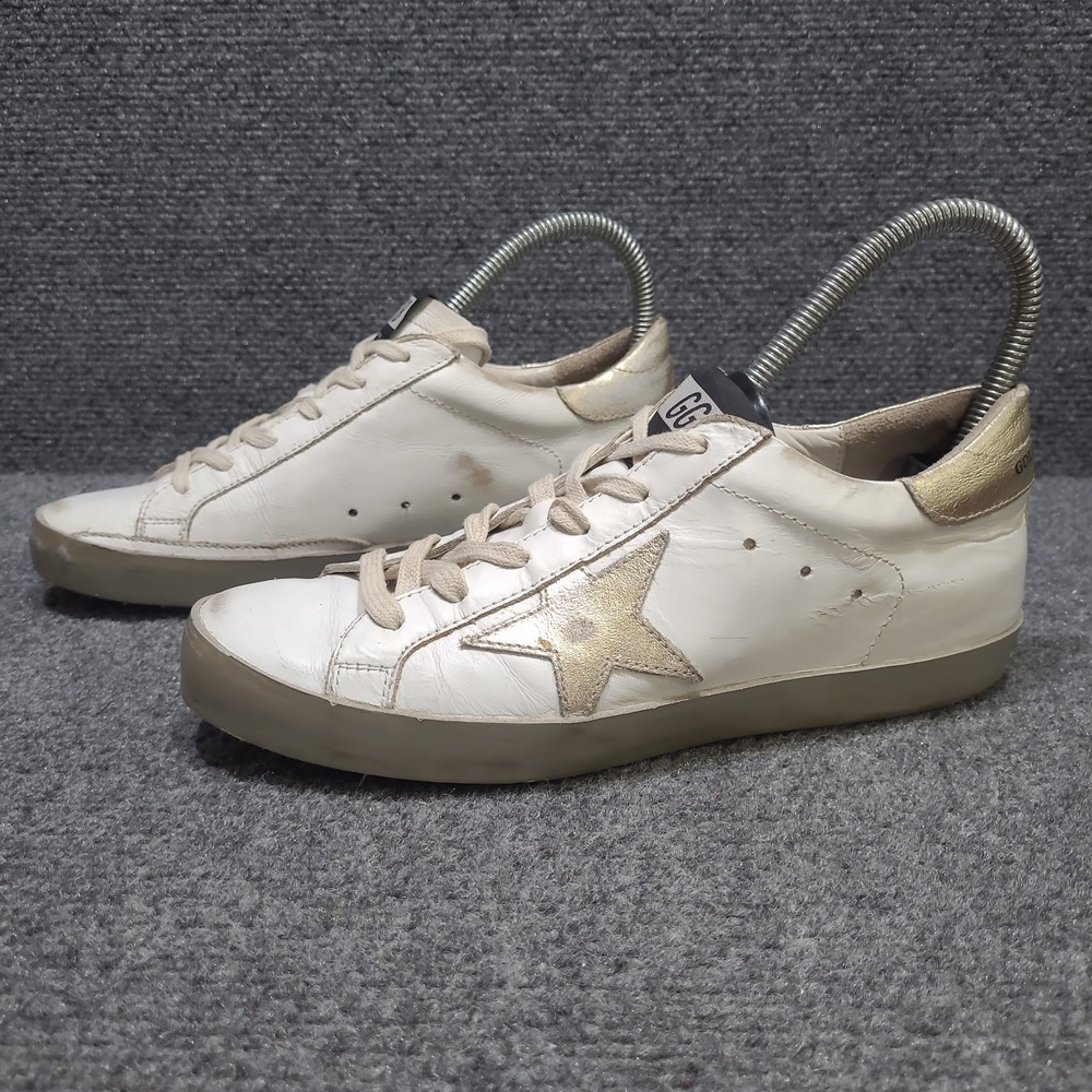Golden Goose Super-Star Gold sparkle foxing and metal stud letterS US 7 / EU 37